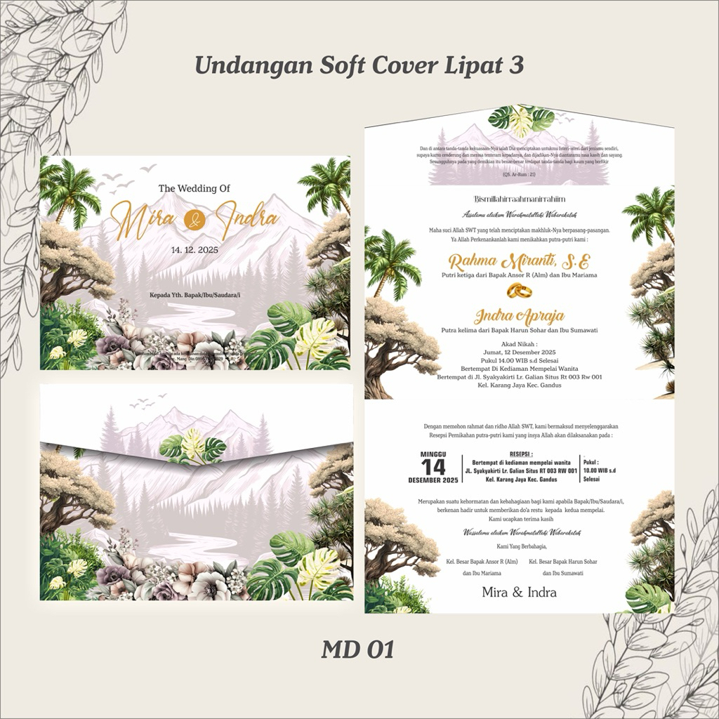UNDANGAN SOFTCOVER LIPAT 3 BAHAN ARTPAPER