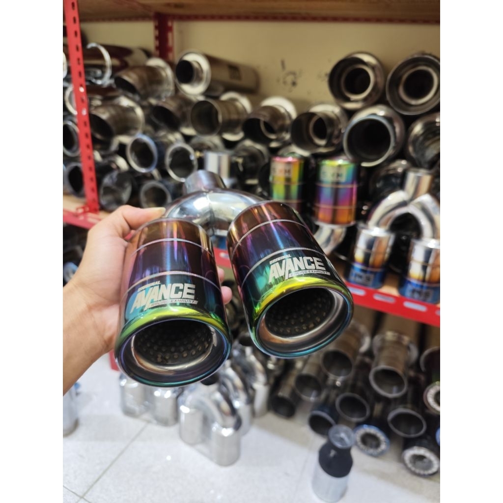 TERMURAH KNALPOT MOBIL RACING CABANG DUA ORIGINAL AVANCE SUARA BASS ADEM BULET EMPUK UNTUK SEMUA JEN