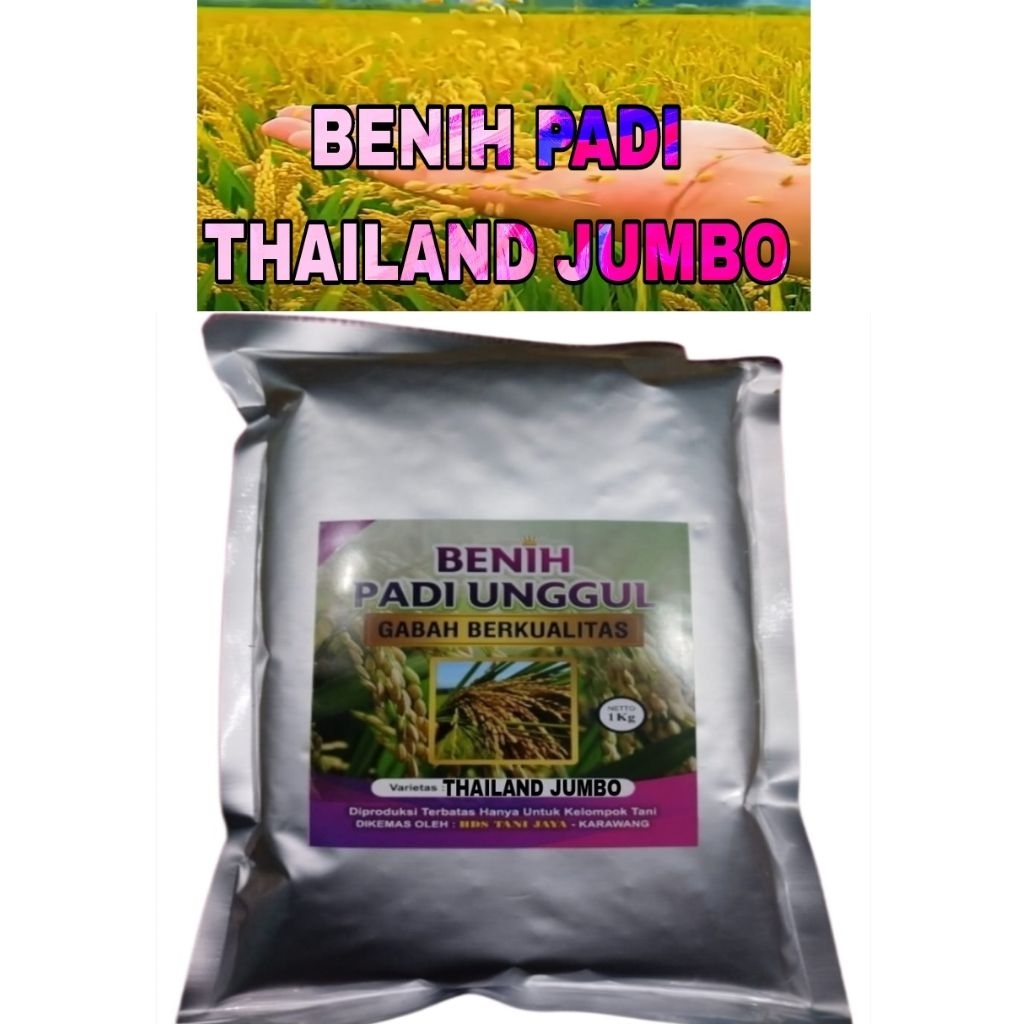 Benih padi 1kg THAILAND JUMBO original BERSERTIFIKAT LABEL PUTIH