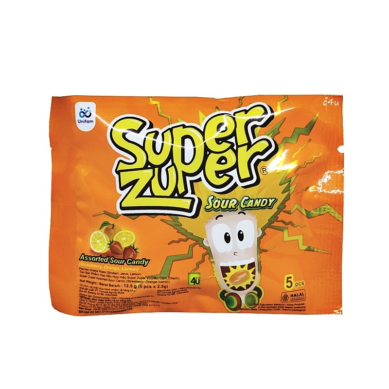Unifam SUPER ZUPER - Sour Candy - Sachet Isi 5 Butir