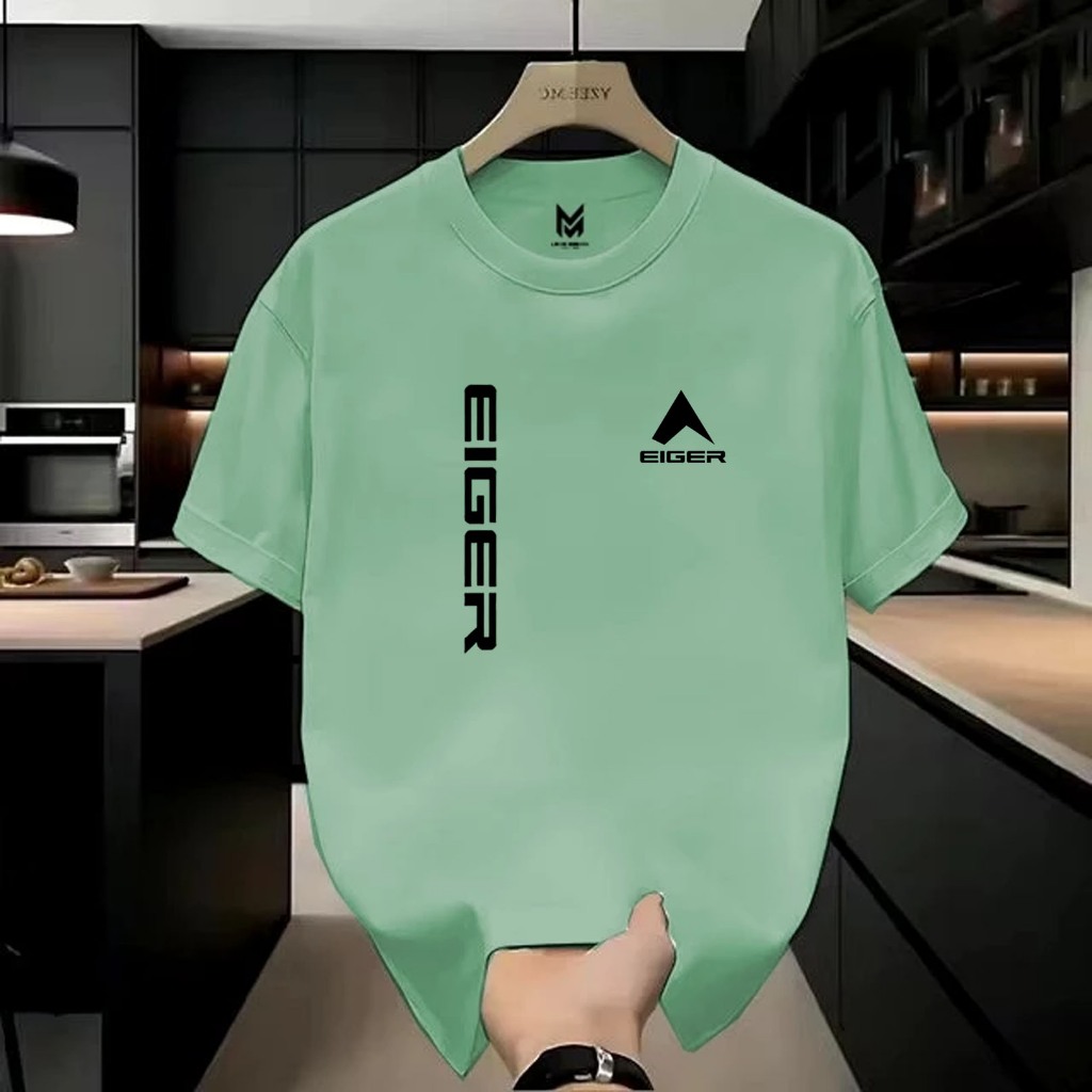 Kaos Pendek Distro Eiger Tegak Motif Hitam Pria & Wanita Kaos Oblong Unisex Premium Lembut Dan Nyama