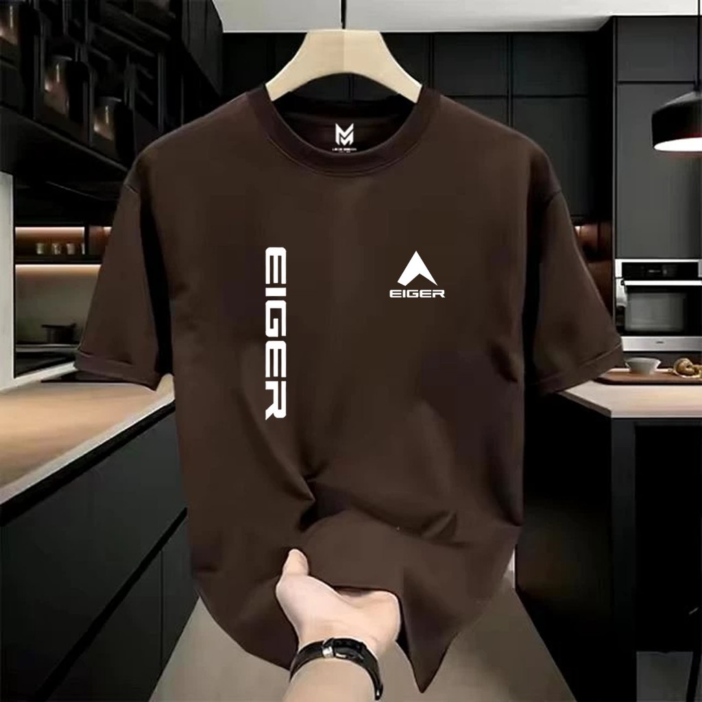 Kaos Pendek Distro Eiger Tegak Motif Putih Pria & Wanita Kaos Oblong Unisex Premium Lembut Dan Nyama