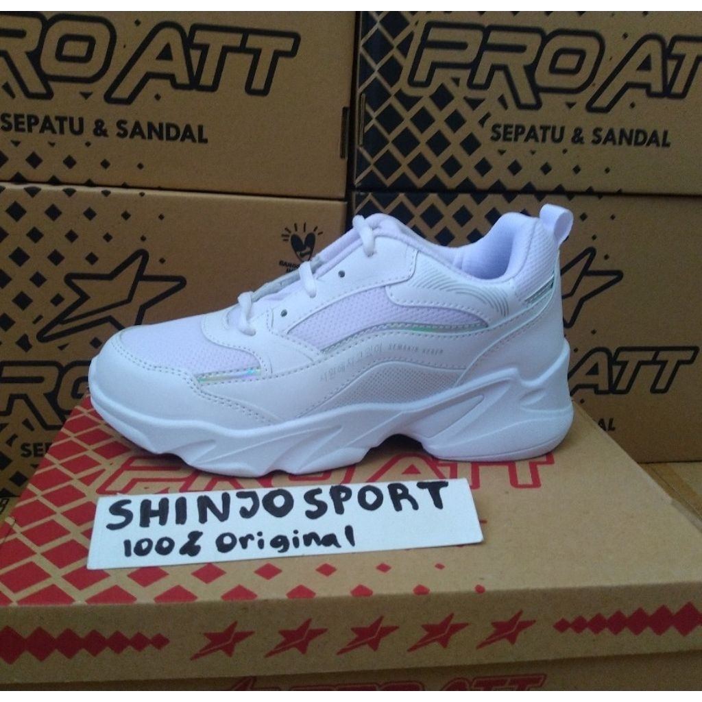 SEPATU KETS WANITA PUTIH PRO ATT SUPER CUTE SNEAKERS WHITE ORIGINAL CEWEK MURAH BERSAING BAGUS SIS
