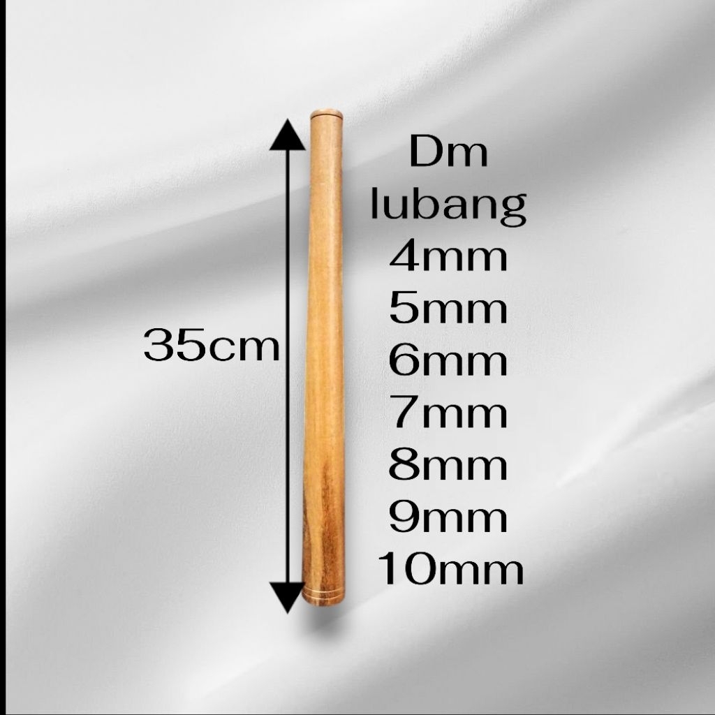 Gagang joran kayu 35cm POLOSAN TANPA DUDUKAN REEL
