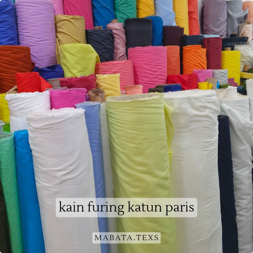 kain furing - bahan furing - kain katun paris untuk furing atau kombinasi - kain katun paris meteran