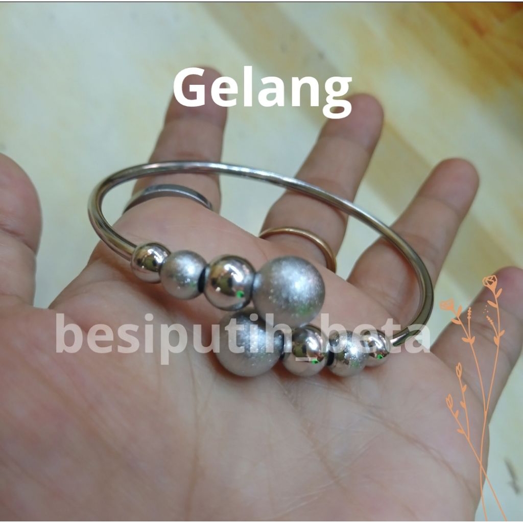 gelang boba besi putih ambon /besi putih ambon