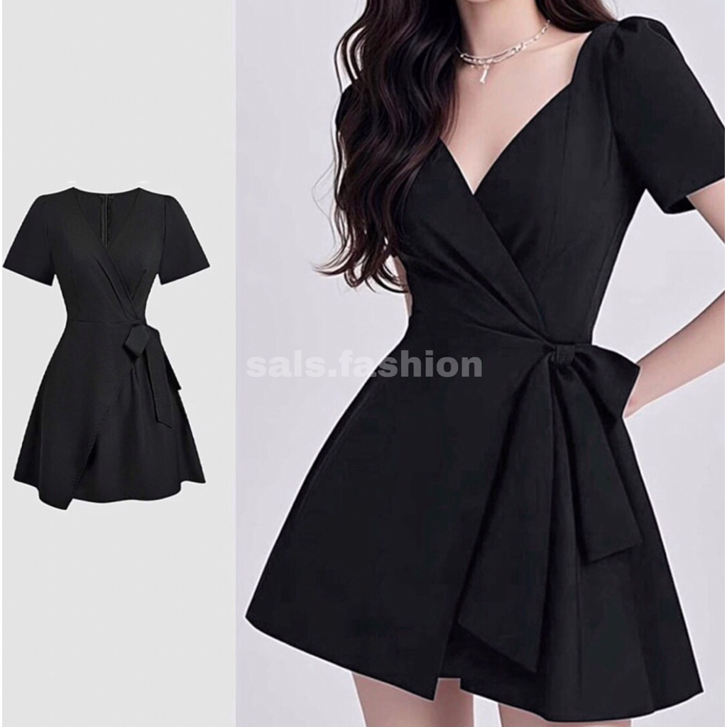 Alea Mini Scuba Dress Mini Scuba Wanita Lengan Panjang Model Polos Dress Mini Scuba