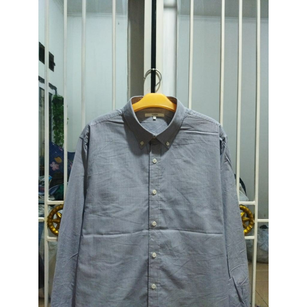 kemeja topten garis-garis pria murah terlaris XL