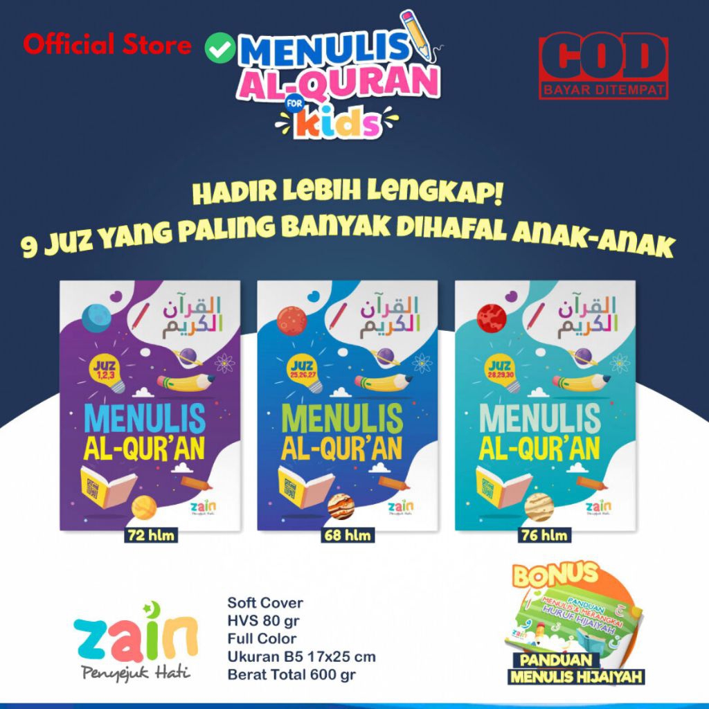 Ori Buku Peket Buku Belajar Menulis Al Quran Untuk Anak Alquran Arab juz 1 2 3 25 26 27 28 29 30 1 s