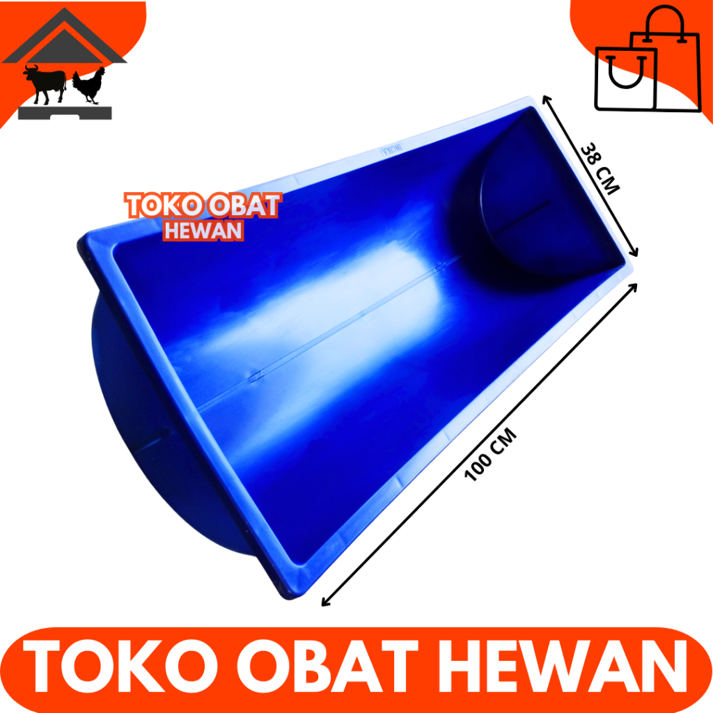 TEMPAT PAKAN KAMBING BIRU - Tempat Makan Kambing - Wadah Pakan Kambing - Palung Pakan Kambing Domba