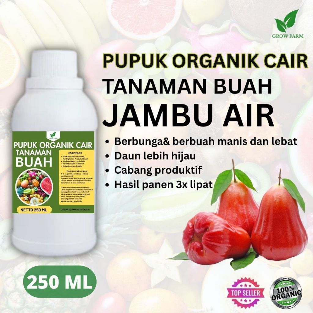 Pupuk Buah Jambu Air 250 ML /Pupuk Booster Jambu Air Cepat Berbuah Lebat/Pupuk Cair Jambu Air