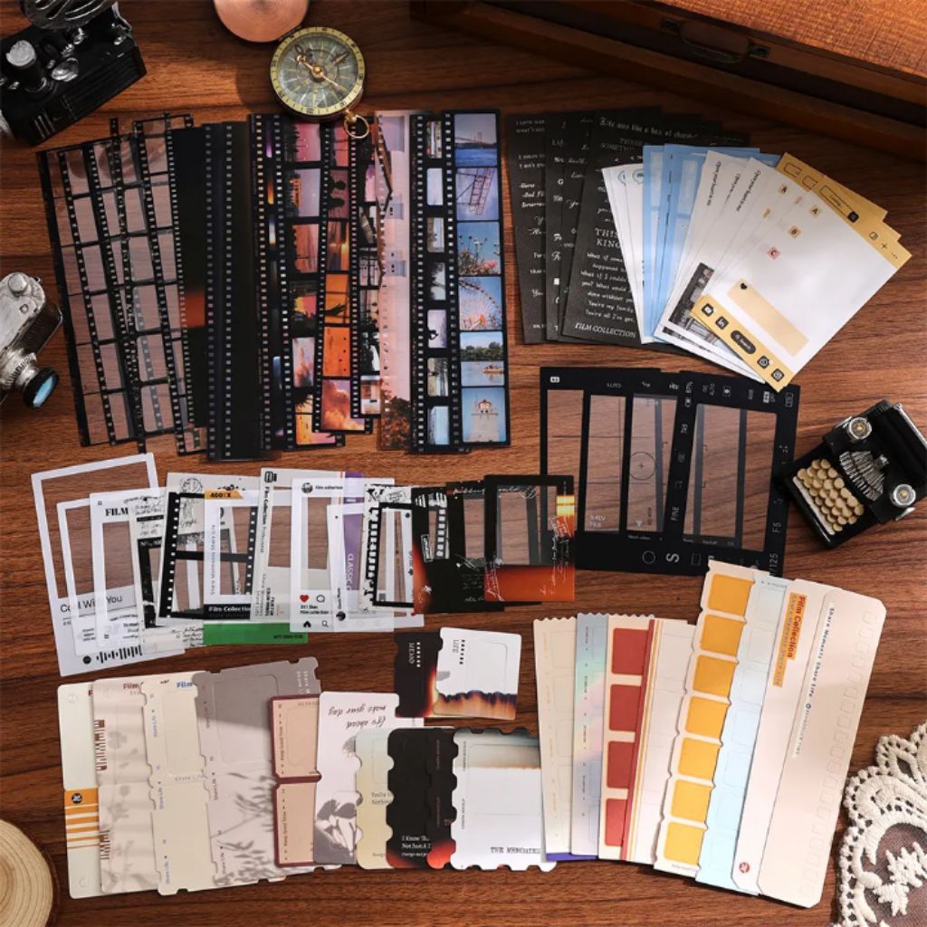 matchalany•100 pcs/Set jurnal film retro vintage bingkai foto/paket jurnal film retro/journalling se