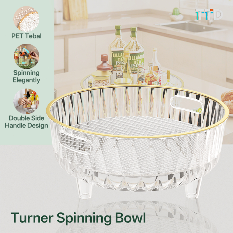 Rak Rak Putar Serbaguna 360 Derajat Anti Debu Bebas BPA untuk Kosmetik Bumbu Make Up Skincare Aesthe