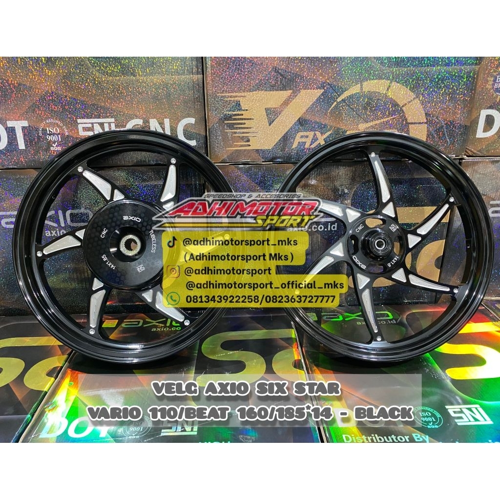 VELG AXIO SIX STAR BEAT/SCOOPY/GENIO 160/185*14