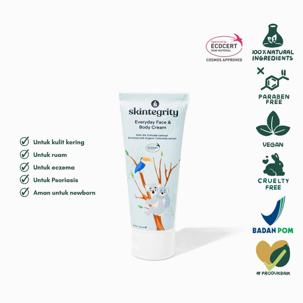Skintegrity Baby & Kids Everyday Face & Body Cream | Pelembab Kulit Wajah & Tubuh Alami Anak & Bayi 