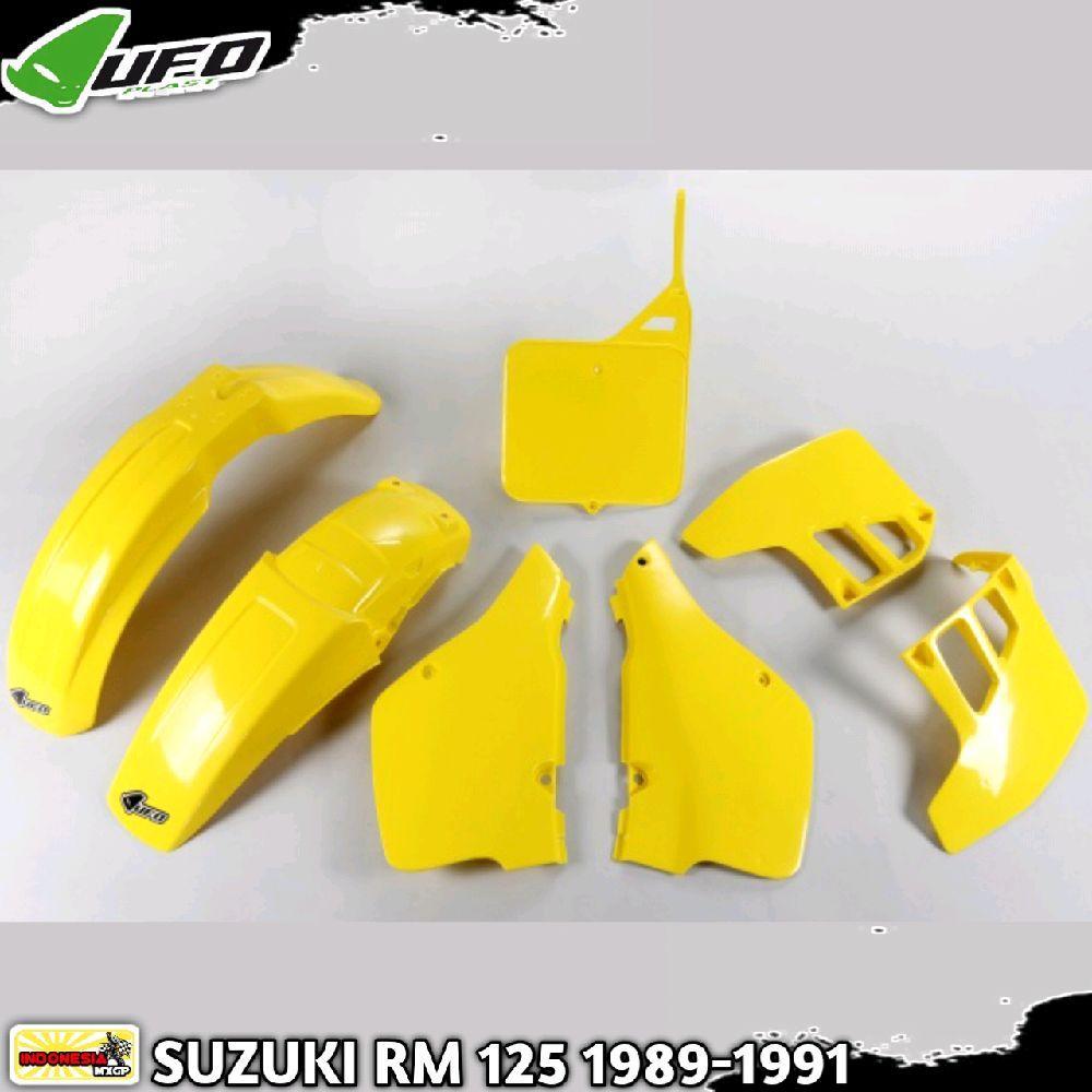 SUZUKI RM 125 1989 1900 1991 1992 - UFO COMPLETE PLASTIK KIT - COVER BODY FULL SET ADVENTURE TRAIL -