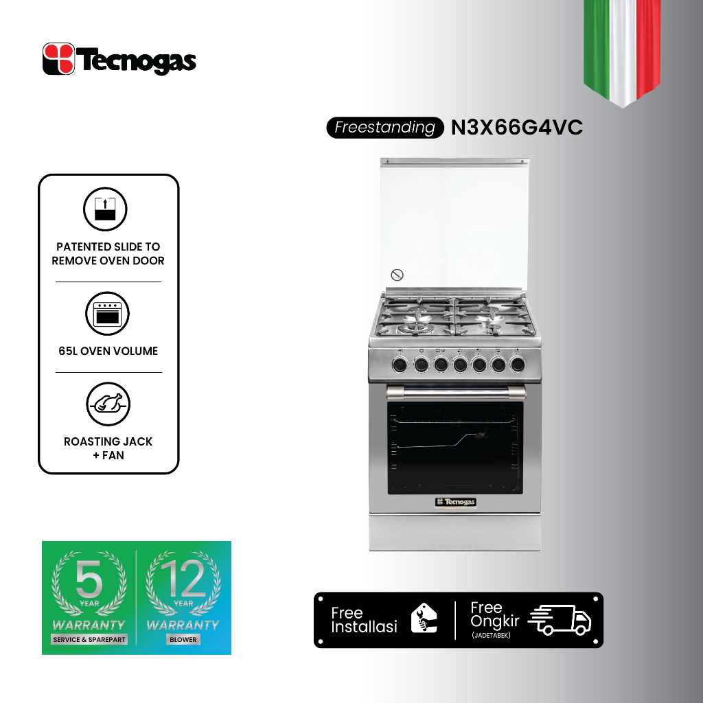 Tecnogas Kompor Free Standing N3X66G4VC