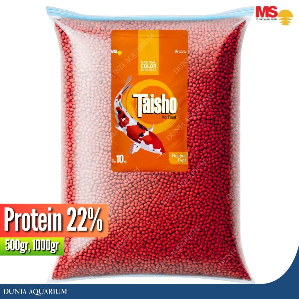 Taisho Koi Food Protein 22% / Pakan Pelet Ikan Koi Taisho Kemasan 1 Kg - Taisho Matahari Sakti (MS)