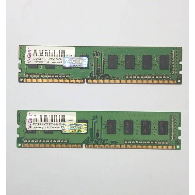 Memory RAM PC VGEN 4GB DDR3  PC10600 1333Mhz Longdimm Chipset Samsung Hynix second bekas - murah