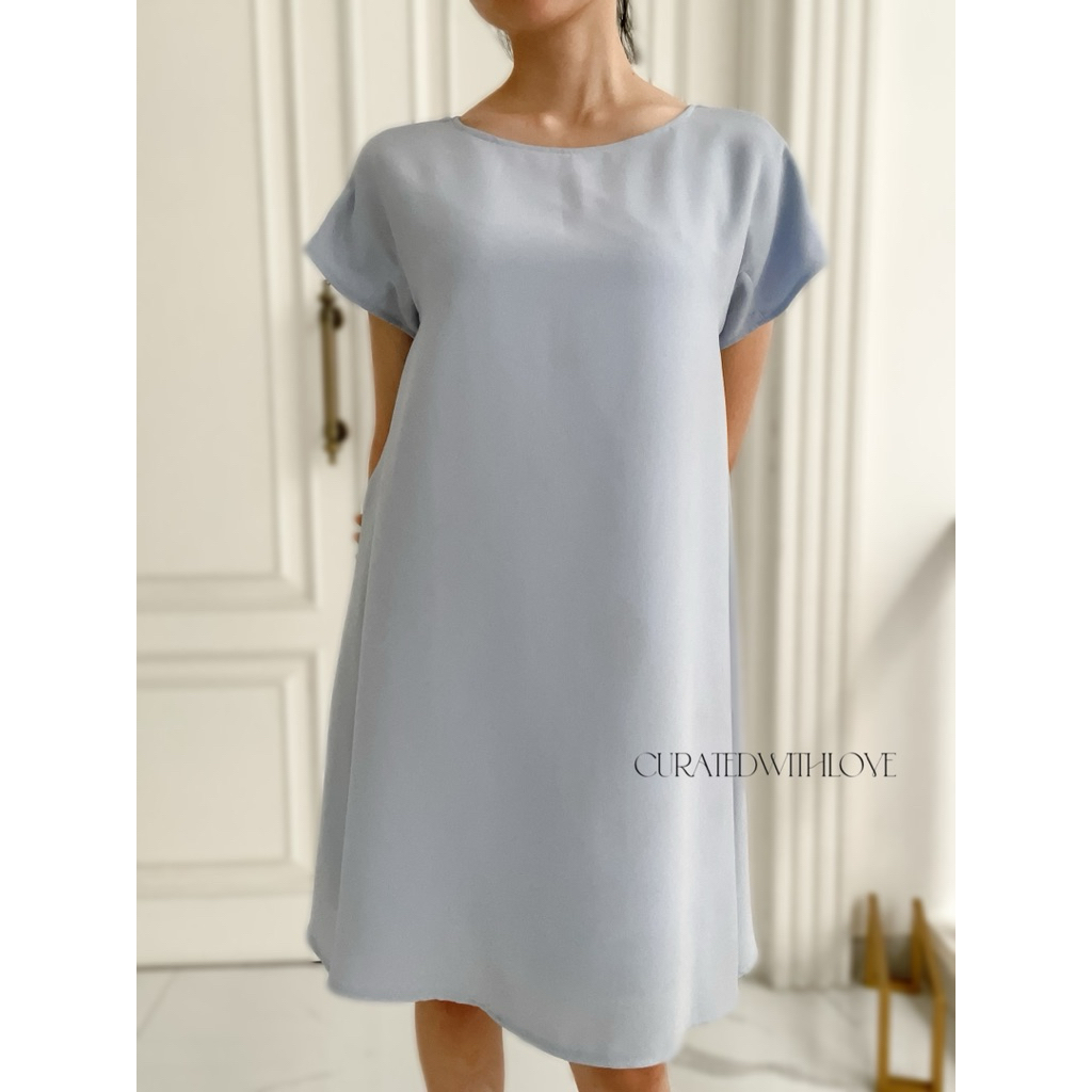 [ PRELOVED ] LOOKBOUTIQUESTORE dress baby blue / Pakaian Wanita / Baju Terusan Wanita / Baju Hamil /