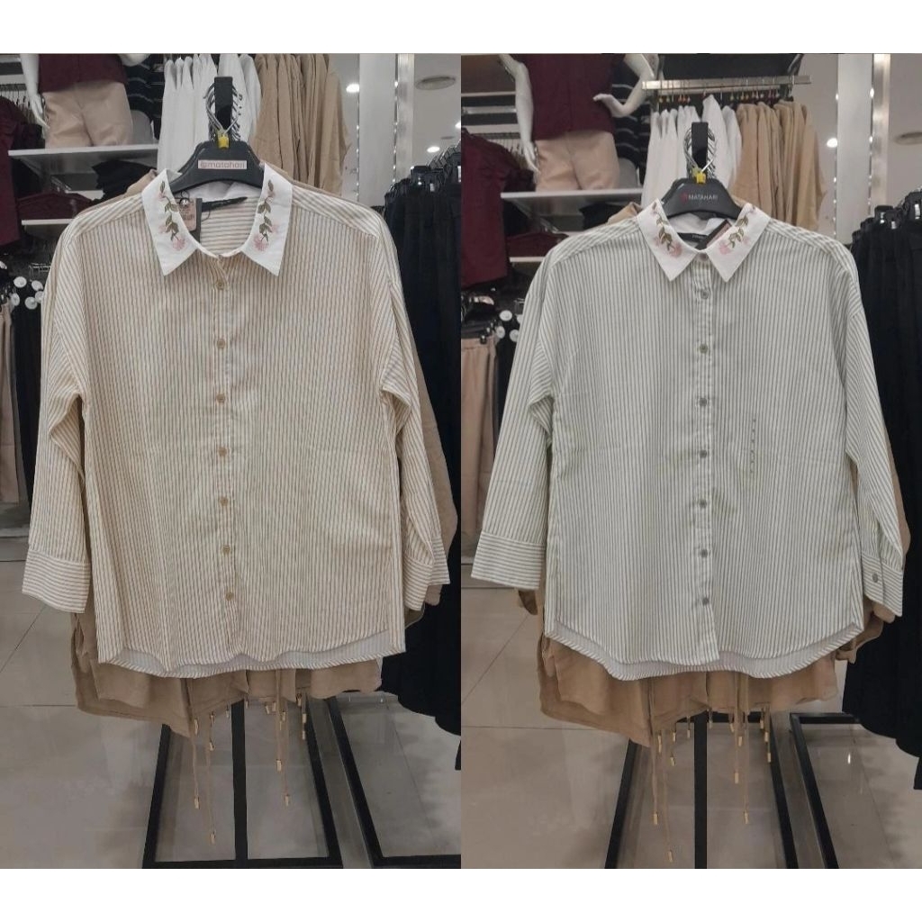 kemeja salur connextion cewek