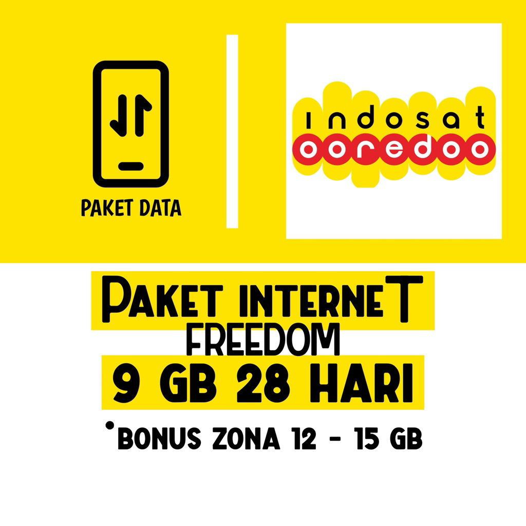 Paket Data Indosat Freedom 9GB 28 Hari