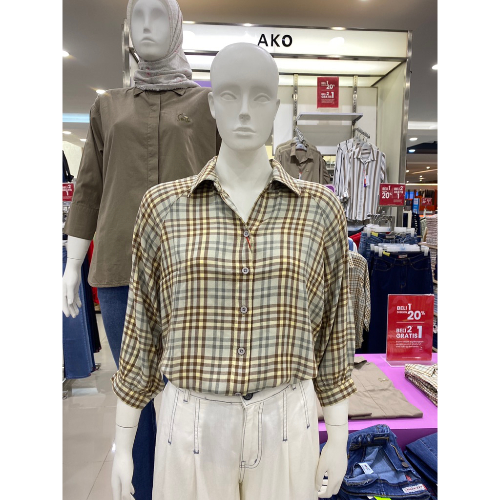 kemeja kotak ako model oversize ori matahari