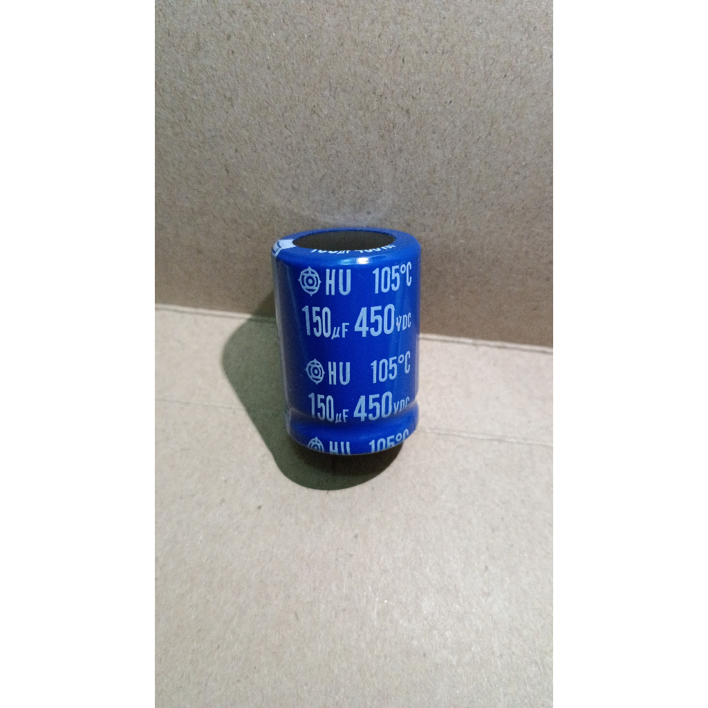 6799 kapasitor elco 150uf 150 uf 450vdc 450v dc hitachi