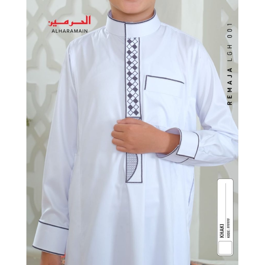 GAMIS AL HARAMAIN PREMIUM POLYSTER BORDIR MANSET REMAJA