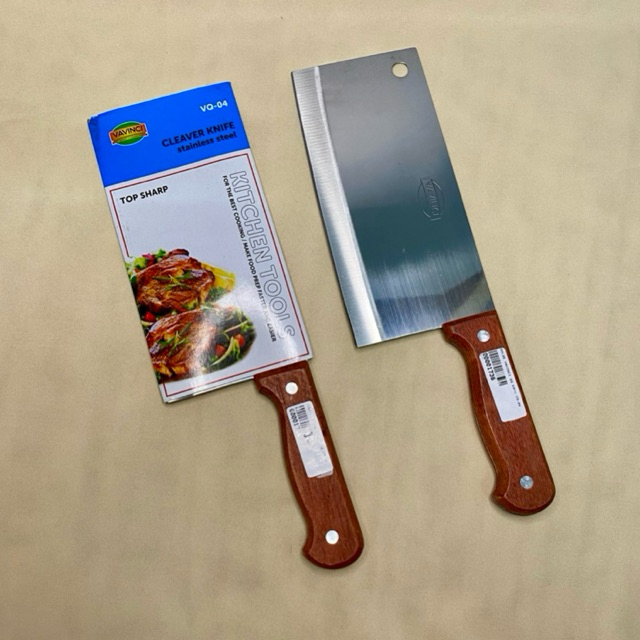 PISAU GOLOK VAVINCI GAGANG KAYU VQ-04 CLEAVER KNIFE STAINLESS STEEL