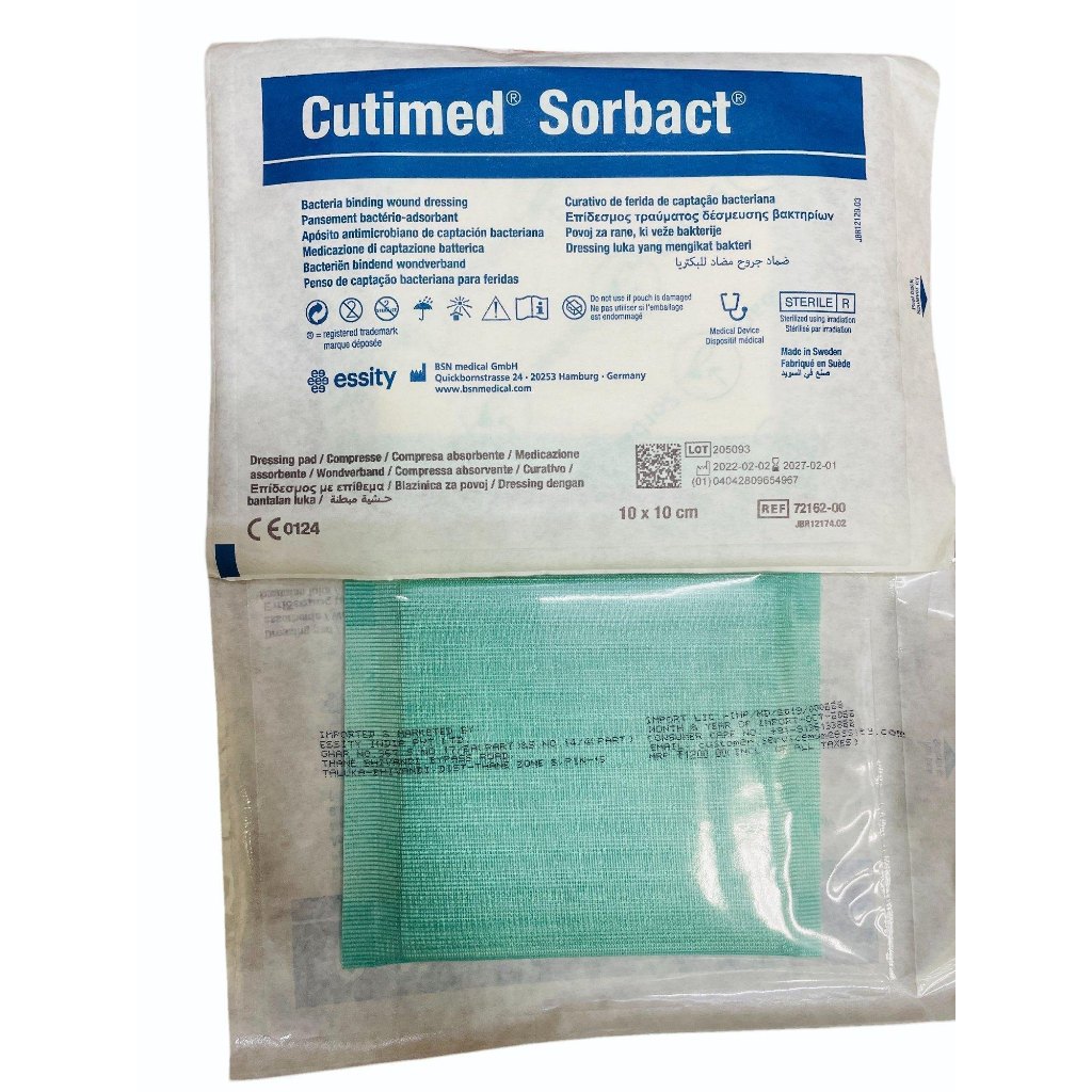 Cutimed® Sorbact® Dressing Pad 10Cm X 10Cm - Pelindung Luka Anti Bakteri