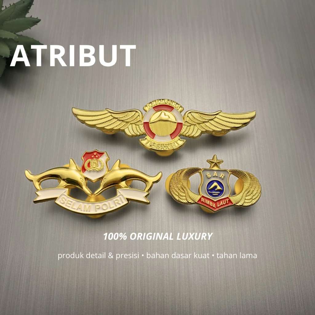 100% LUXURY Atribut Pin POLRI  / Pin SAR Rimba Laut Luxury / Pin Selam Polri Luxury  / Brevet Basarn