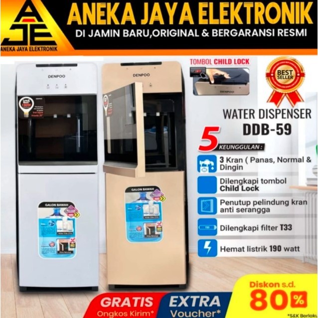 DENPOO DISPENSER GALON BAWAH DDB 59 - NON KOMPRESSOR