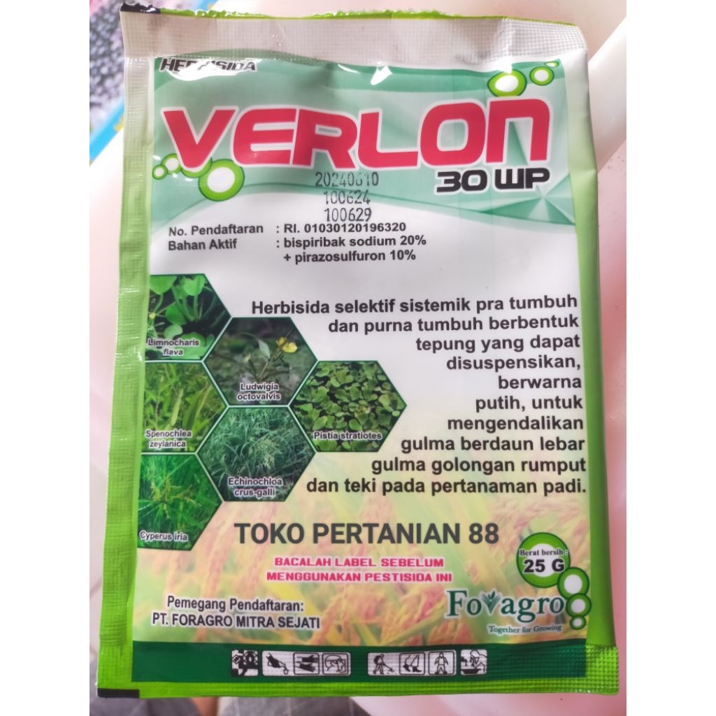 Herbisida Sistemik VERLON 30WP ,Kemasan pabrik 25Gr Pembasmi Ampuh (ORIGINAL 100%)