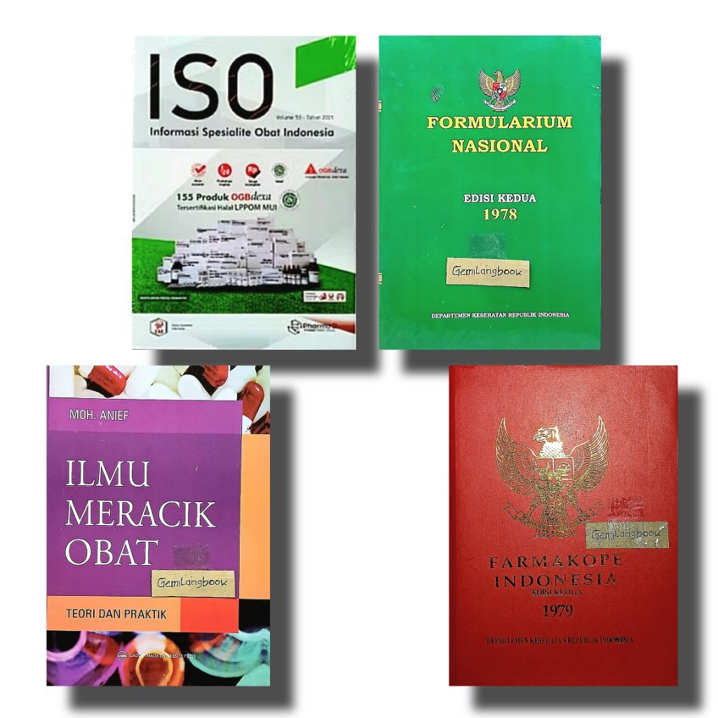 4 Buku Farmasi ISO, Farmakope 3, FORNAS, IMO