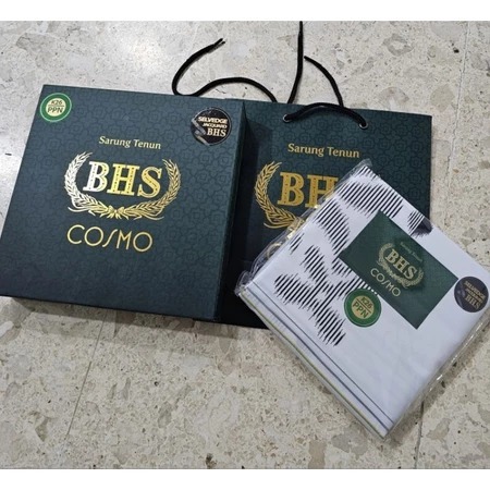 SARUNG BHS Cosmo Polos Hitam GOLD bhs hitam polos bhs polos warna