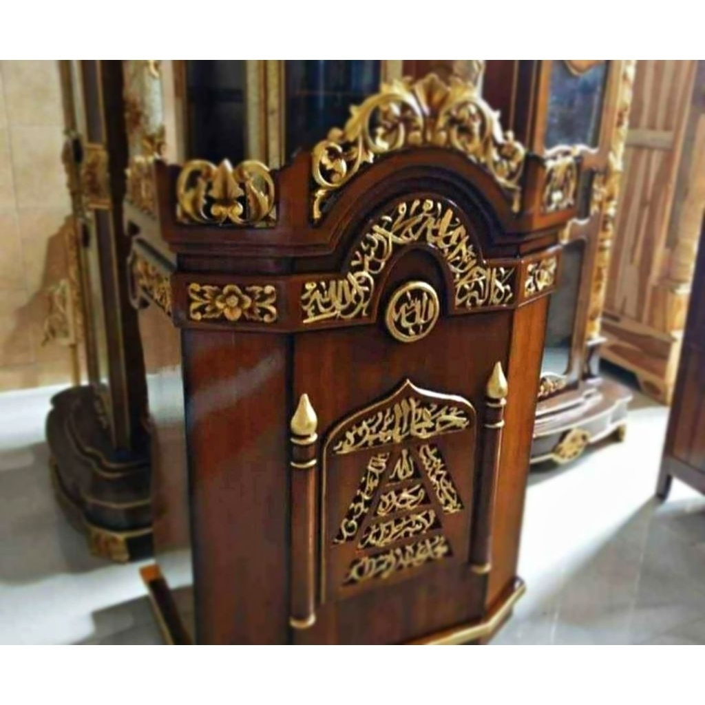 Mimbar Masjid Ukiran Jepara Full Kayu Jati Mimbar Podium Minimalis Full Kayu Jati
