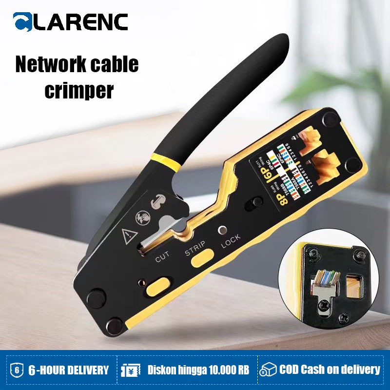 Alat Crimping RJ45 Alat Crimping Ethernet Pemotong Kawat Crimper Untuk Konektor Cat5e Cat6 Cat6a Cat