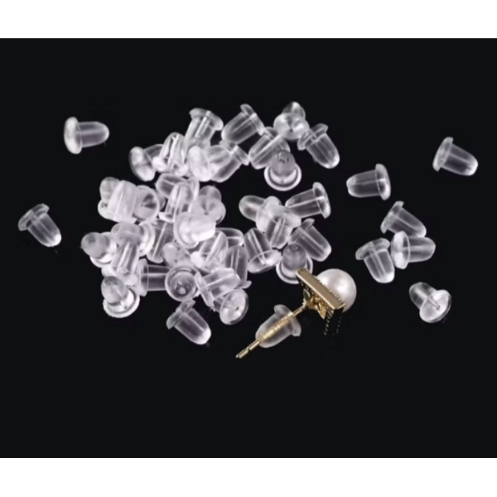 (2pcs) Pantat anting ukuran 5mm karet silikon