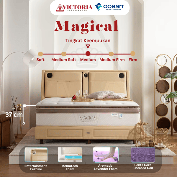 Ocean Magical 180x200 180 x 200 Fullset Full Bed Set Springbed Spring Bed Termurah