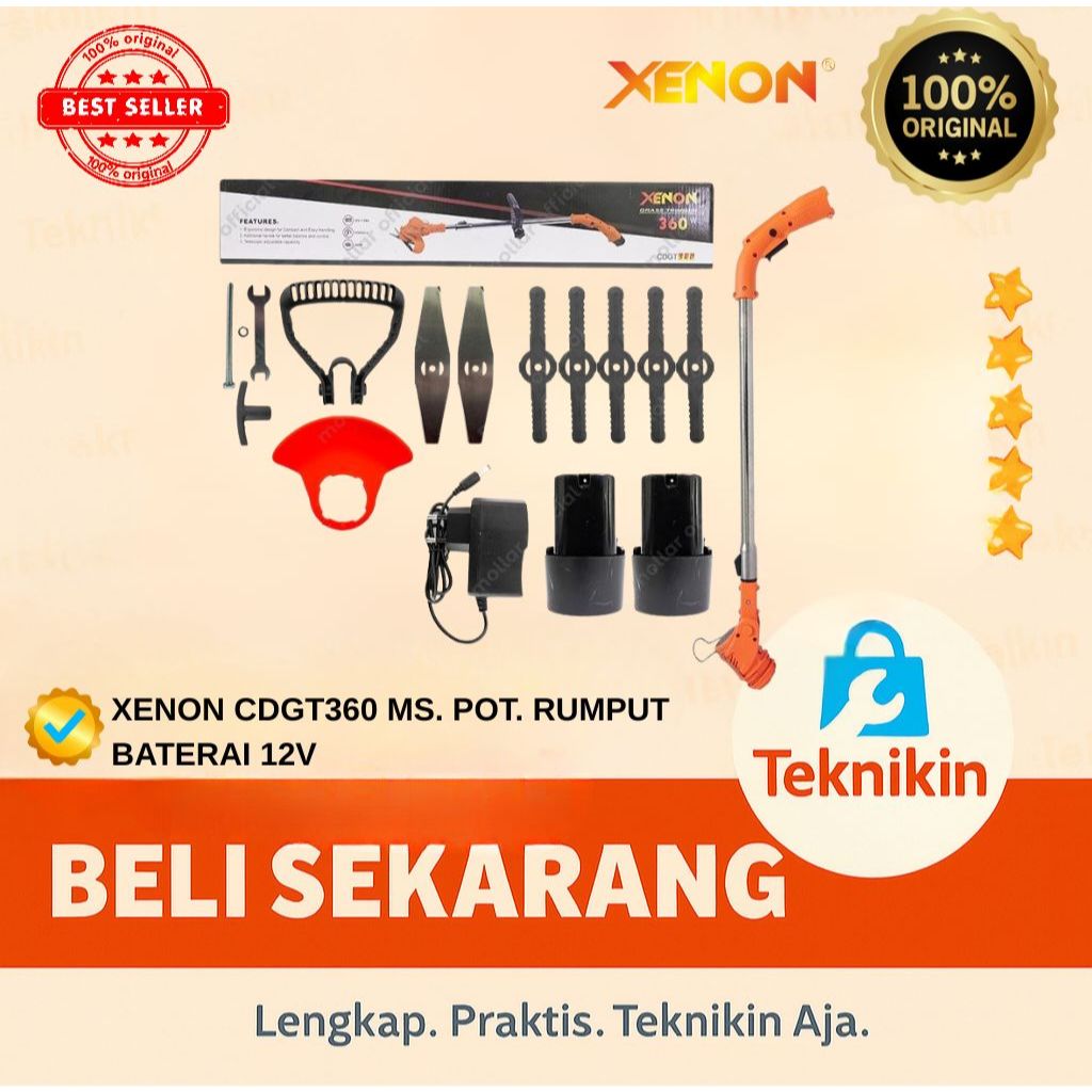 XENON CDGT360 MESIN POTONG GUNTING RUMPUT BATERAI 12V CORDLESS GRASS TRIMMER - CDGT360