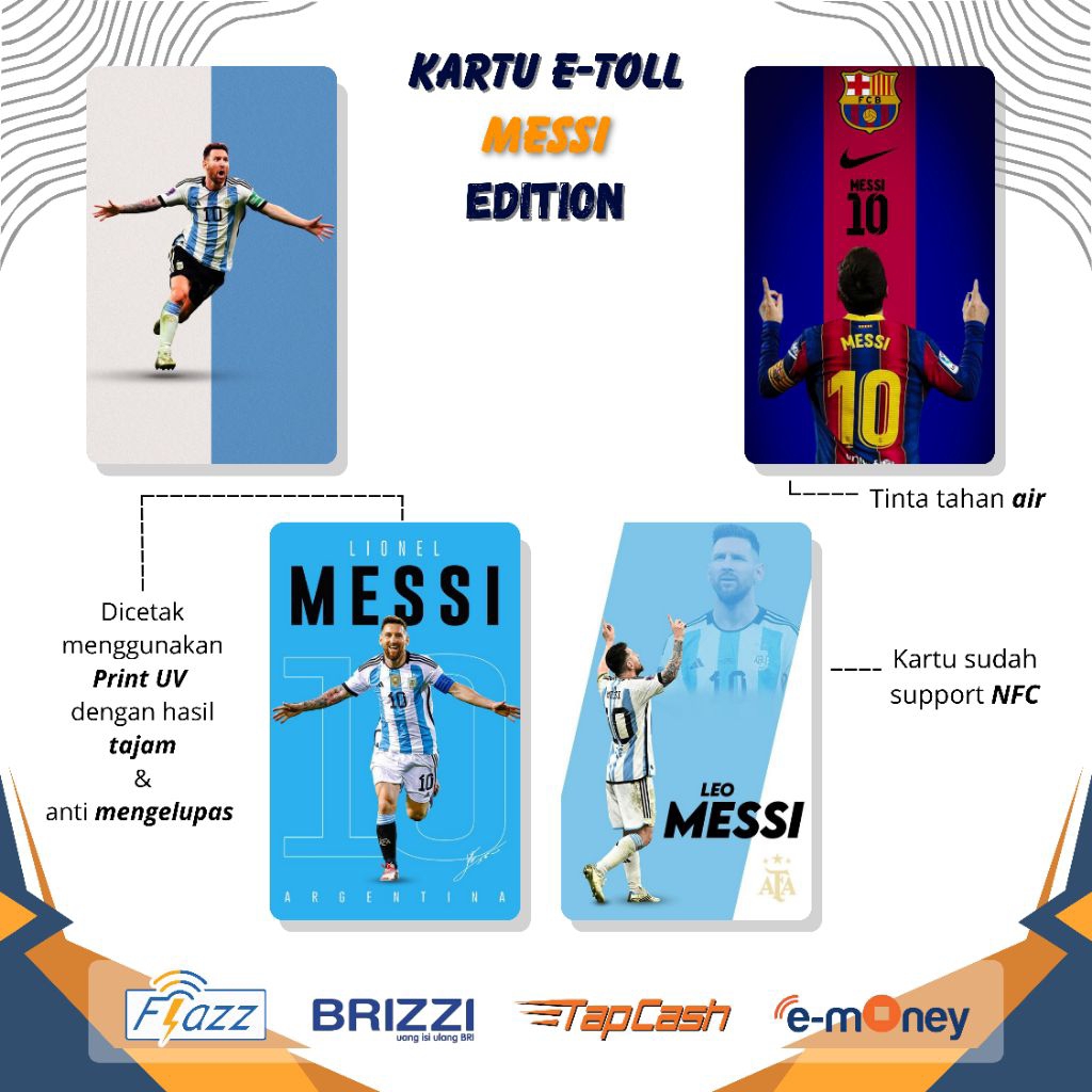 KARTU E-MONEY/FLAZZ/BRIZZI/TAP-CASH/ SALDO NOL - edisi messi (KARTU E-TOLL)