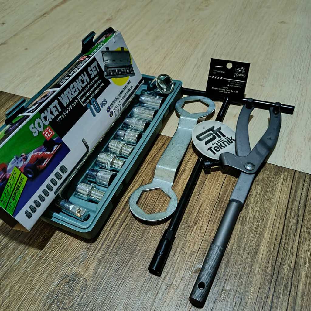 Paket Komplit Treker CVT Kunci Socket Set 10 Pcs Kunci T TEKIPO By TEKIRO + Treker CVT