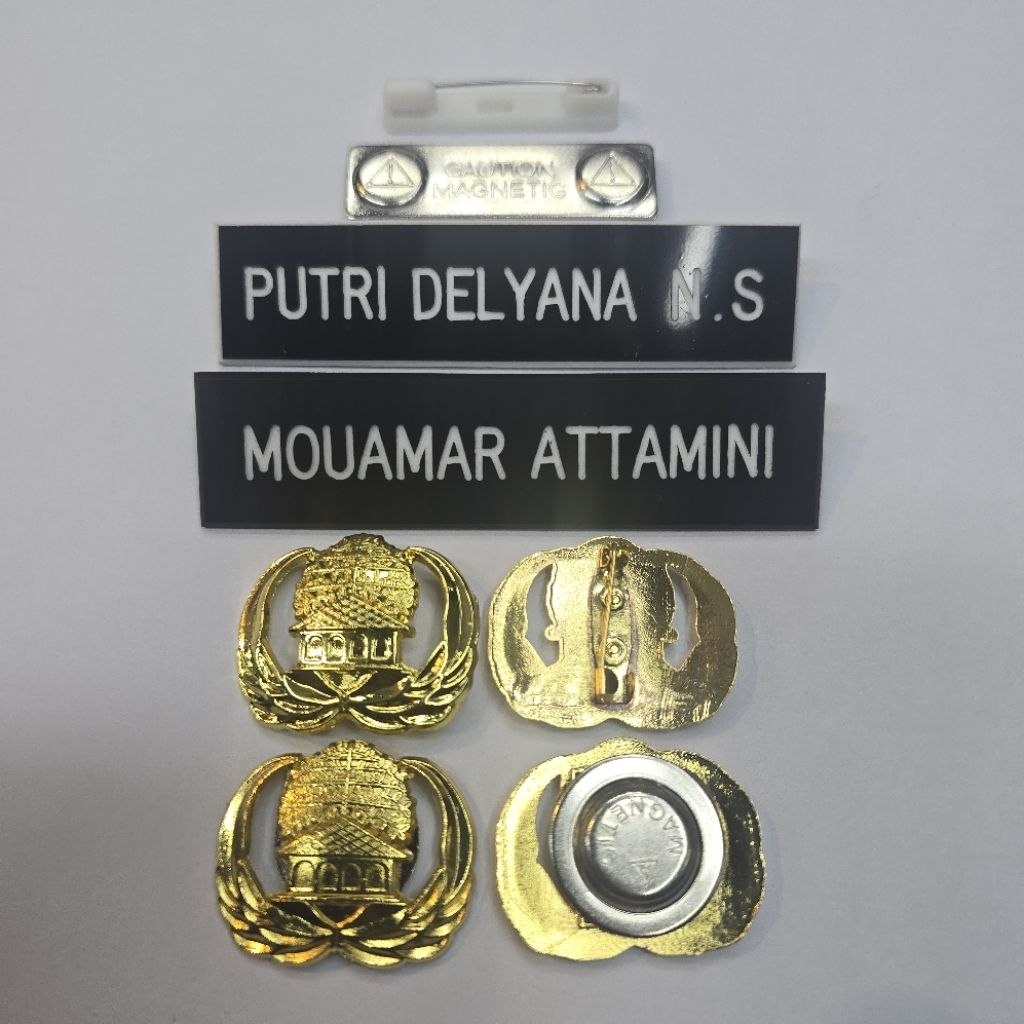 Nama Dada Grafir / Nama Dada Pns / Nametag Grafir / Nametag Pns / Pin Korpri Magnet / Pin Korpri Pen