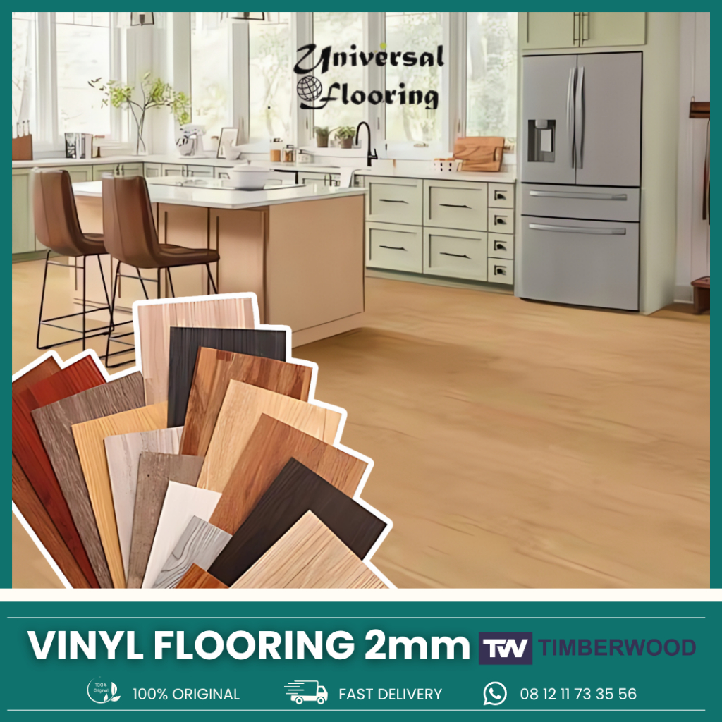 Lantai Vinyl Timberwood 2mm | Lantai Kayu Wood Flooring Vinyl 1 BOX ISI (24pcs) Kayu High Quality