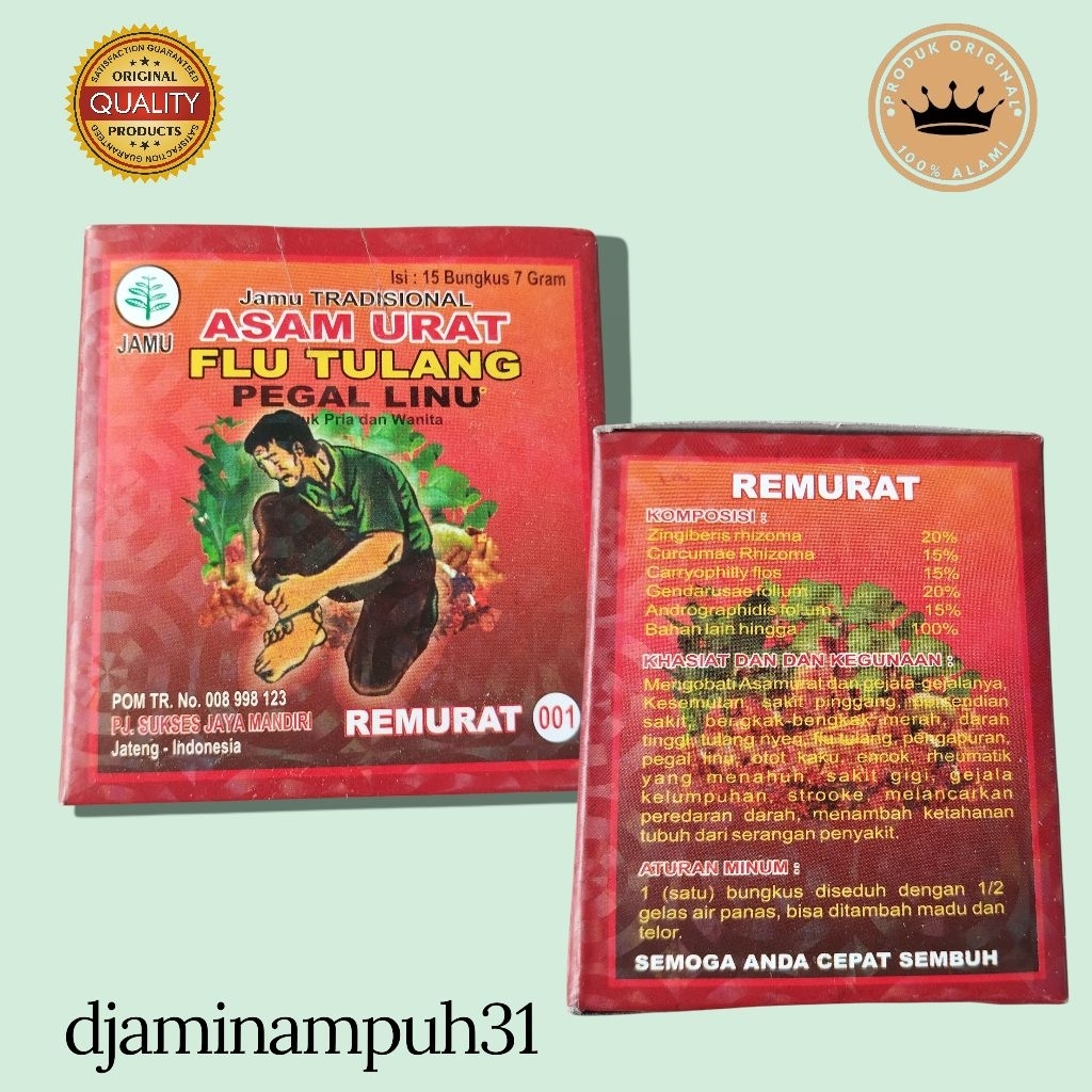 Jamu ASAM URAT FLU TULANG TRADISIONAL