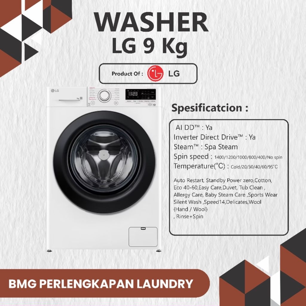 Washer LG Front Loading 9Kg
