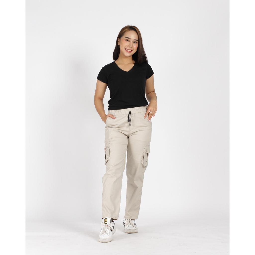 CELANA CARGO WANITA JUMBO NON JOGER - celana jumbo wanita kargo bahan melar