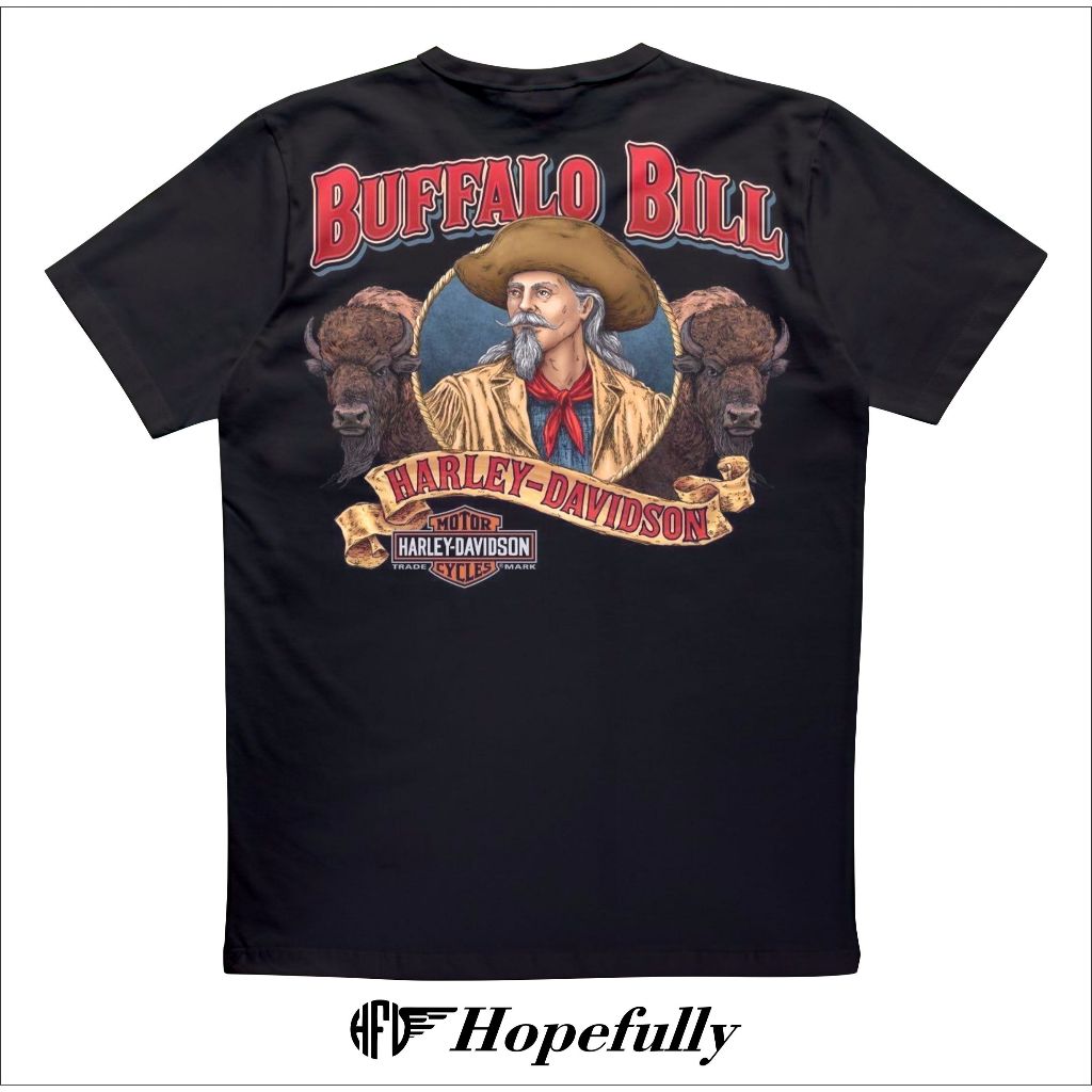 Kaos Harley Davidson BUFFALO BILL touring Tshirt Retro vintage Premium quality ( 100% Catton )