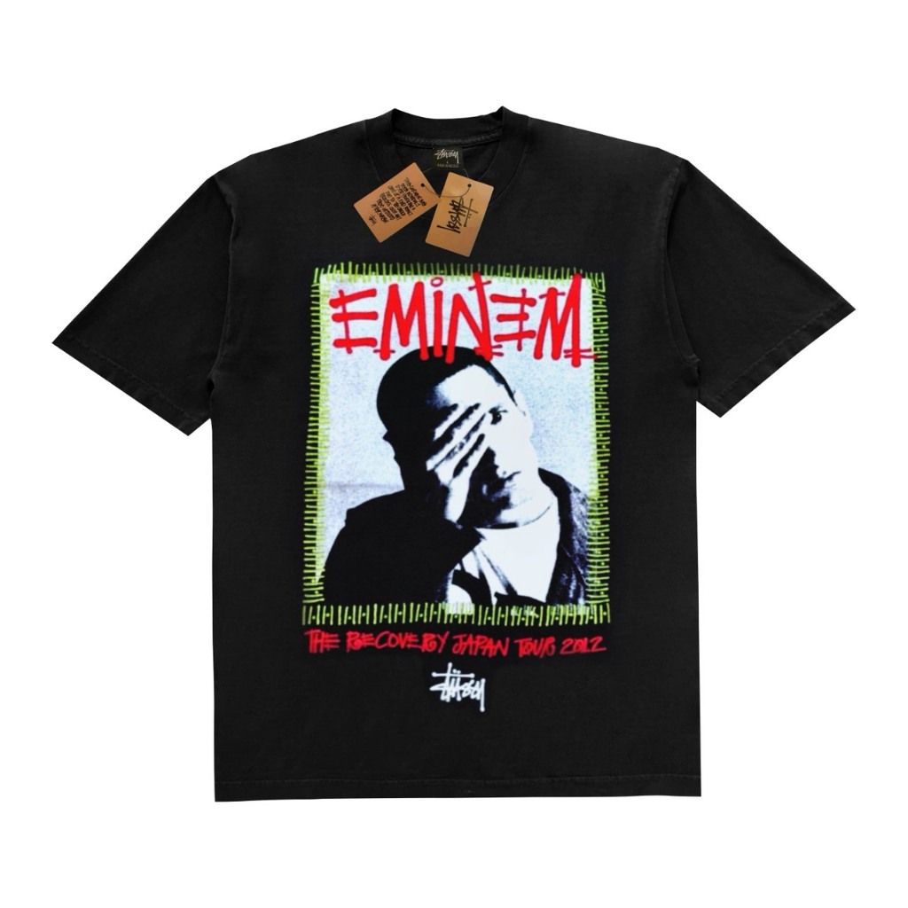 T-SHIRT STUSSY X EMINEM TEE HITAM PREMIUM FULLTAG KATUN 24S